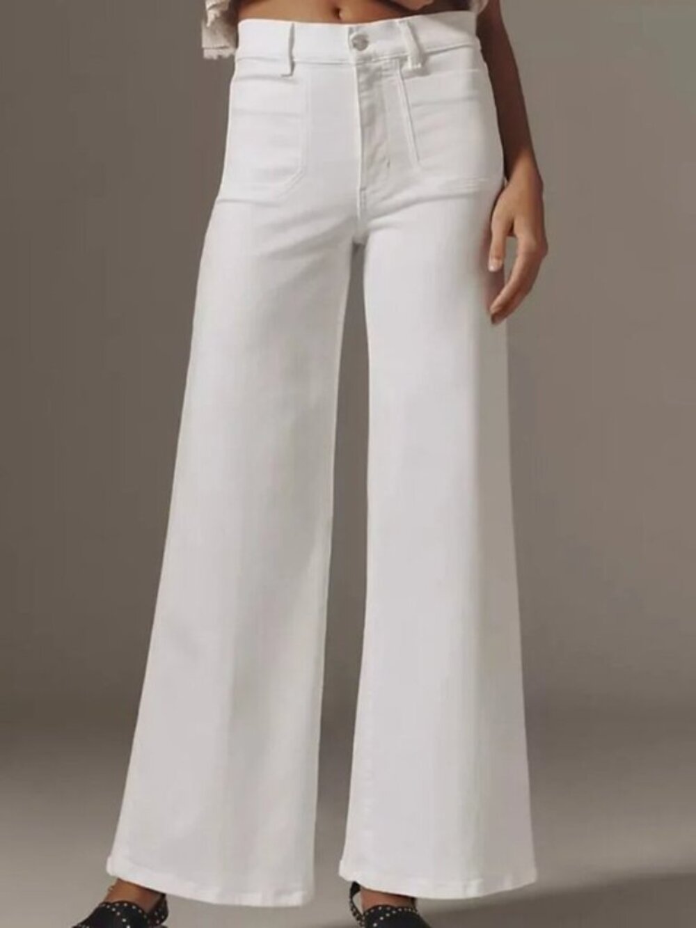 FRAME Le Slim Palazzo Modernist Pocket High-Rise Wide-Leg Jeans